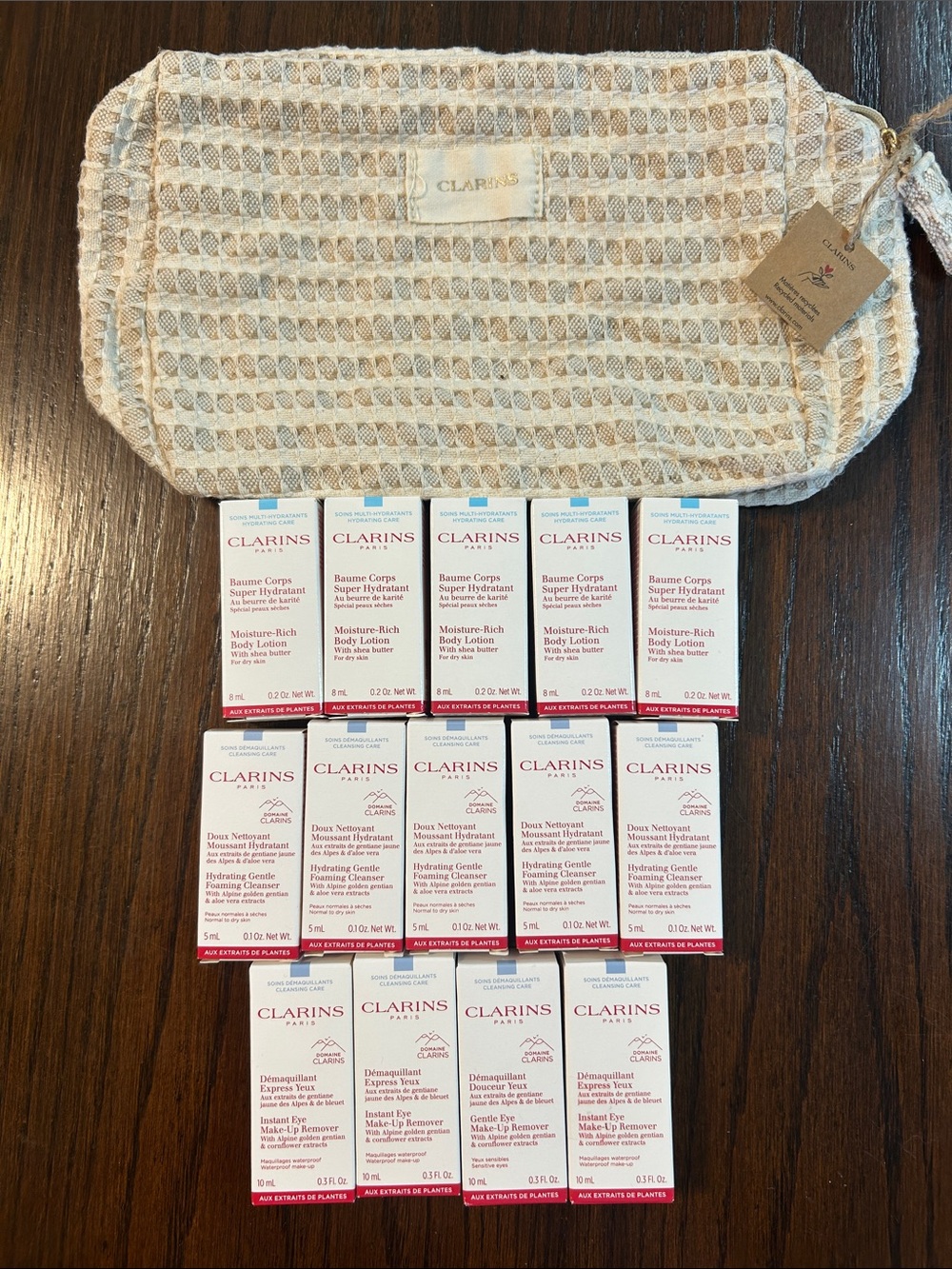 15 pieces Clarins Travel Skincare Set
